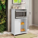 Balcão Multuso Para Forno E Microondas Com Fruteira 1 Porta Nt 3075 Notável Móveis Branco New