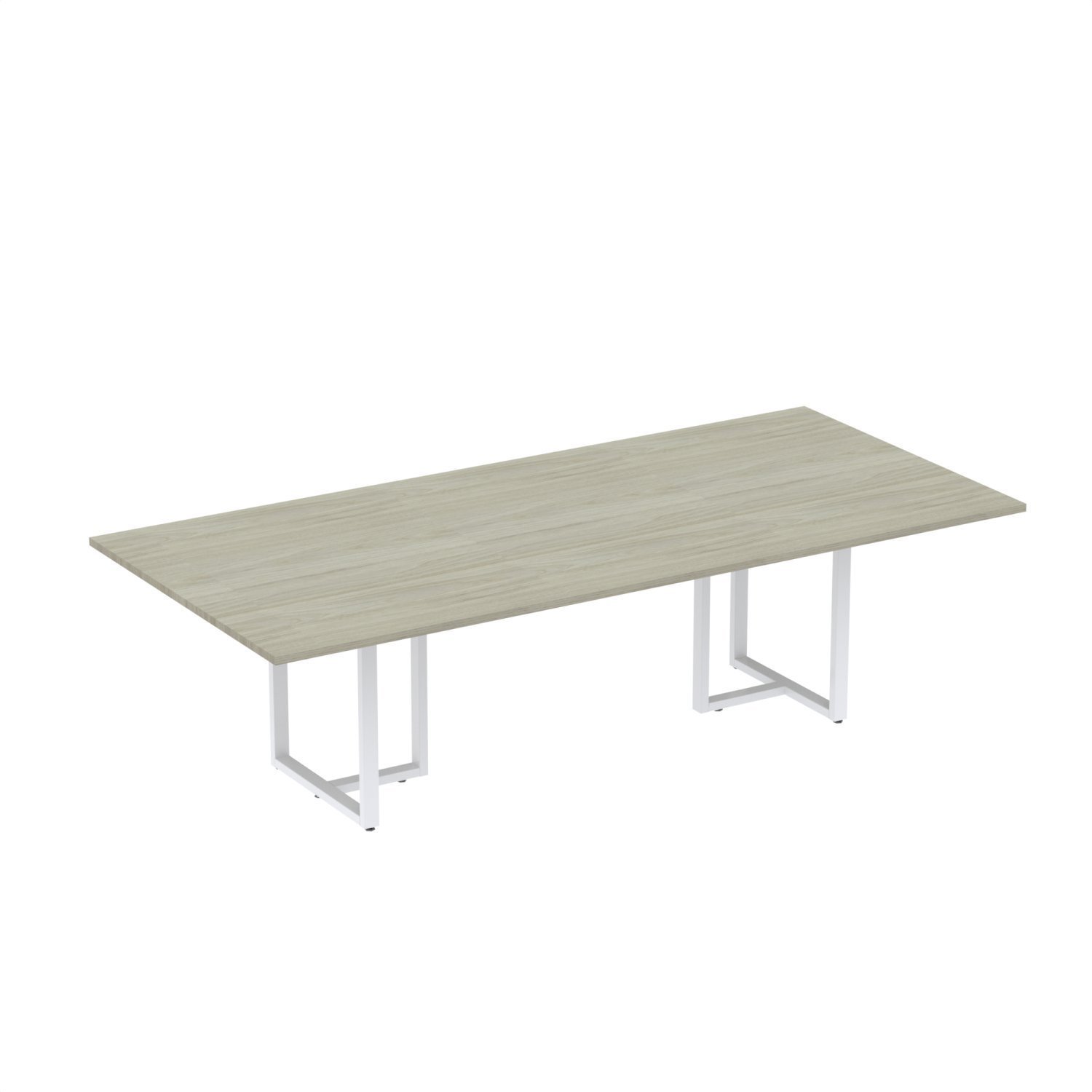 Mesa Reunião 2600x1200mm Mr2600p25tub Nogueira Casblanca/branco