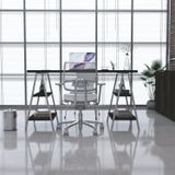 Escrivaninha Cavalete 135cm 4 Prateleiras Estilo Industrial Kuadra Carvalho Dark / Est.branca
