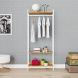 Estante Closet Arara 187x80cm 3 Prateleiras Active Yescasa Lâmina Mel / Est.branca