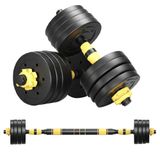 Kit Par De Halteres Ajustáveis 3 Em 1 Até 40kg Para Academia E Casa Preto