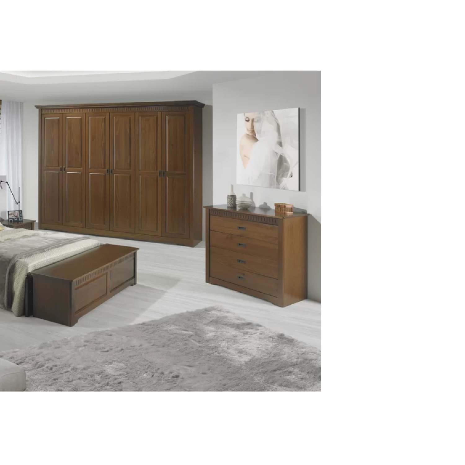 Cômoda 4 Gavetas Em Madeira Maciça/mdf Paris Amendoa