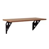 Prateleira Tramontina Elite Em Madeira Pinus Com Acabamento Amêndoa E Suporte Metálico 1200x250x15mm