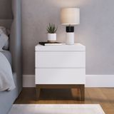 Mesa De Cabeceira 2 Gavetas Fresh Branco/imbuia