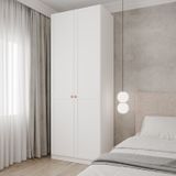 Guarda Roupa Modulado 2 Portas Americanas Com Cabideiro E 2 Gavetas Hera Cabecasa Madeiramadeira Branco Geada