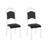 Conjunto Com 2 Cadeiras Para Sala De Jantar Cris Branco/preto