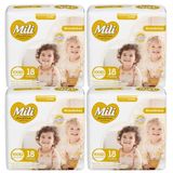 Fralda Descartável Mili Love &amp; Care 4 Pacotes Com 18 (total: 72 Fraldas) Xxxg - Grandinho