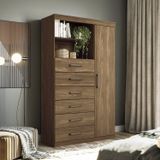 Multi-cômoda 1 Porta 6 Gavetas Marabá Jatoba