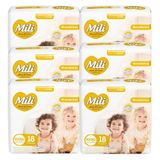 Fralda Descartável Mili Love &amp; Care 6 Pacotes Com 18 (total: 108 Fraldas) Xxxg- Grandinho