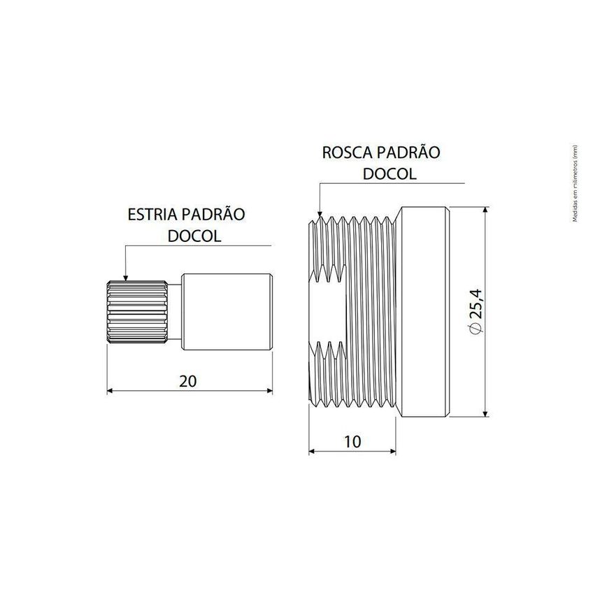 Prolongador Para Registro Padrão Docol Blukit Bruto - imagem 3