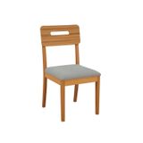 Conjunto 2 Cadeiras Estofadas Lila Madeira Maciça Cinza
