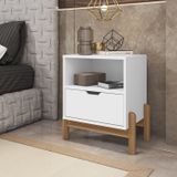 Mesa De Cabeceira 1 Gavetas 52x58cm Antares Branco