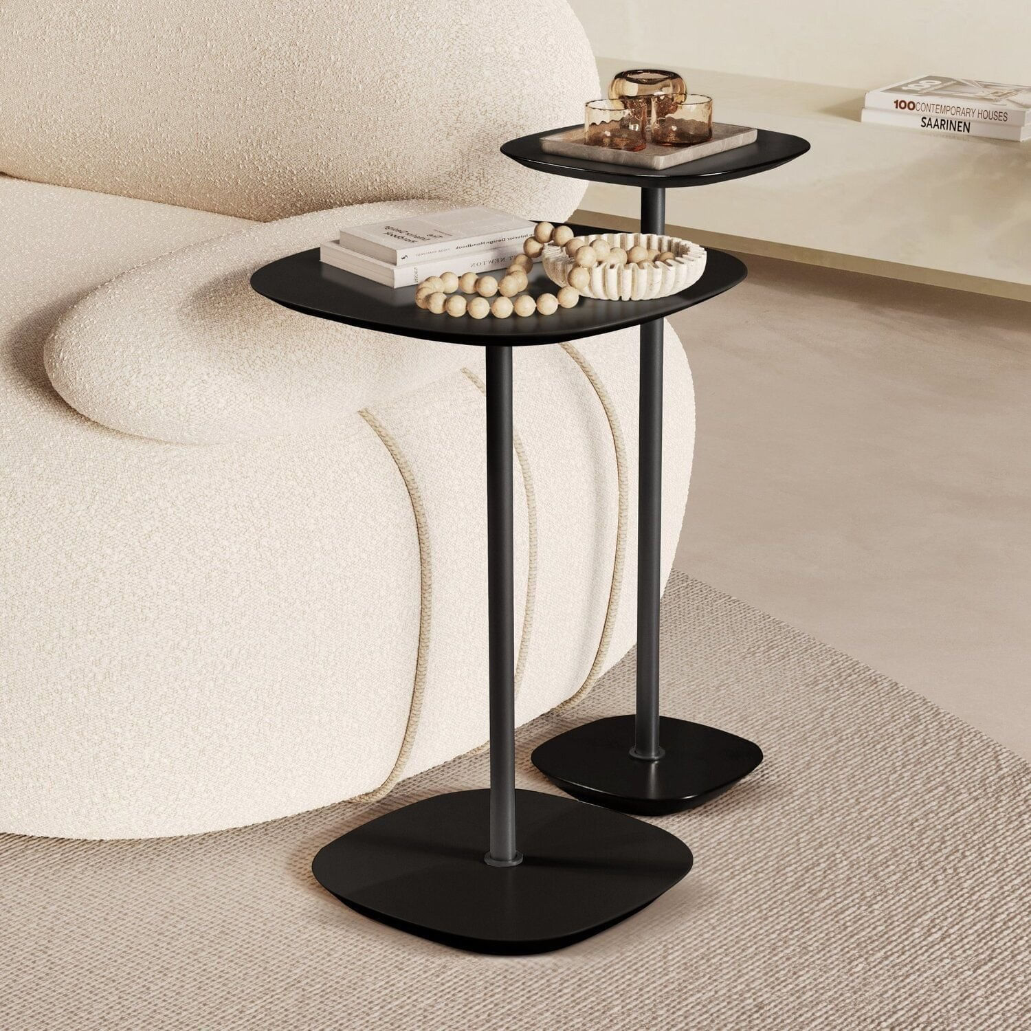 Conjunto Mesa Lateral Florença Alta E Baixa - Lf 049 Preto/preto