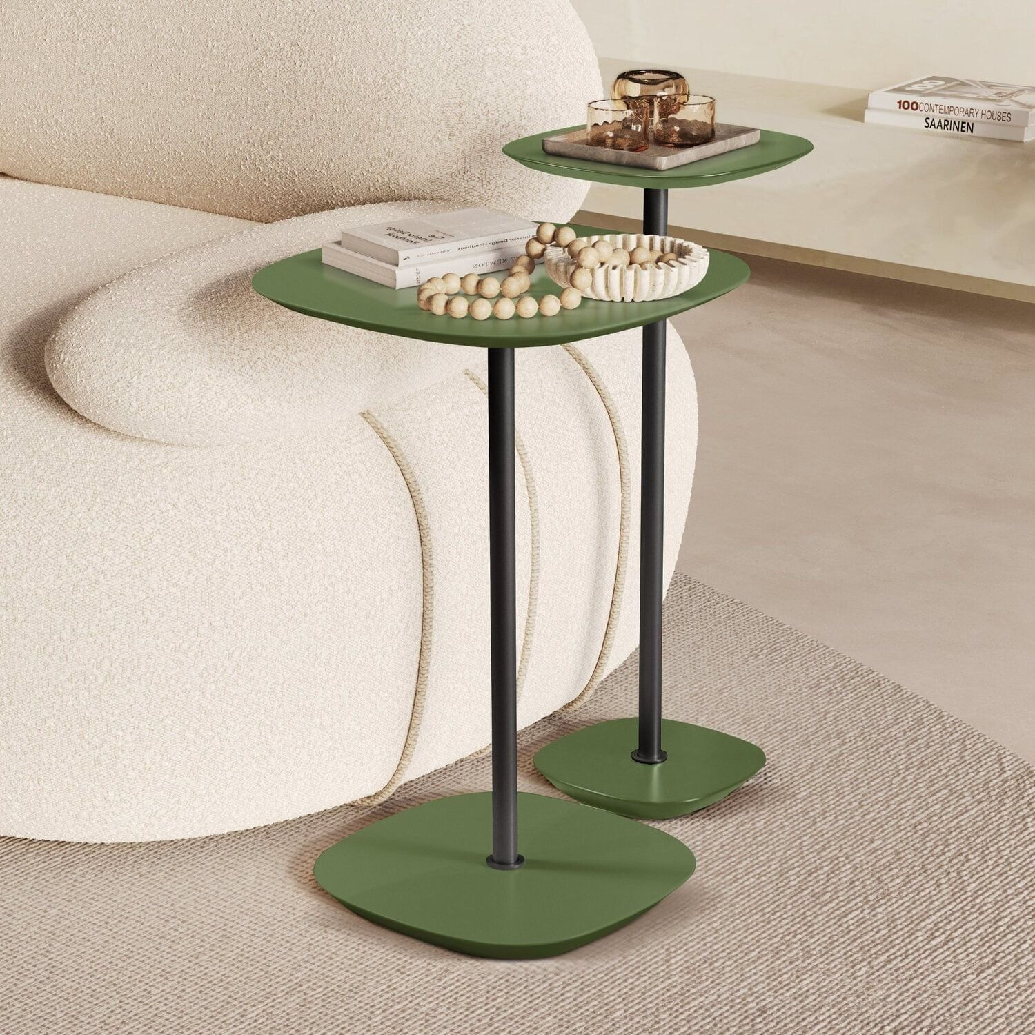 Conjunto Mesa Lateral Florença Alta E Baixa - Lf 049 Verde/preto