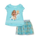 Conjunto De Roupas: Camiseta E Saia Disney Princess Moana Para Meninas 4t