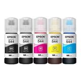 Kit 5x Tintas Epson 544 T544 Original 2 Preto , 1 Ciano , 1 Amarelo , 1 Magenta
