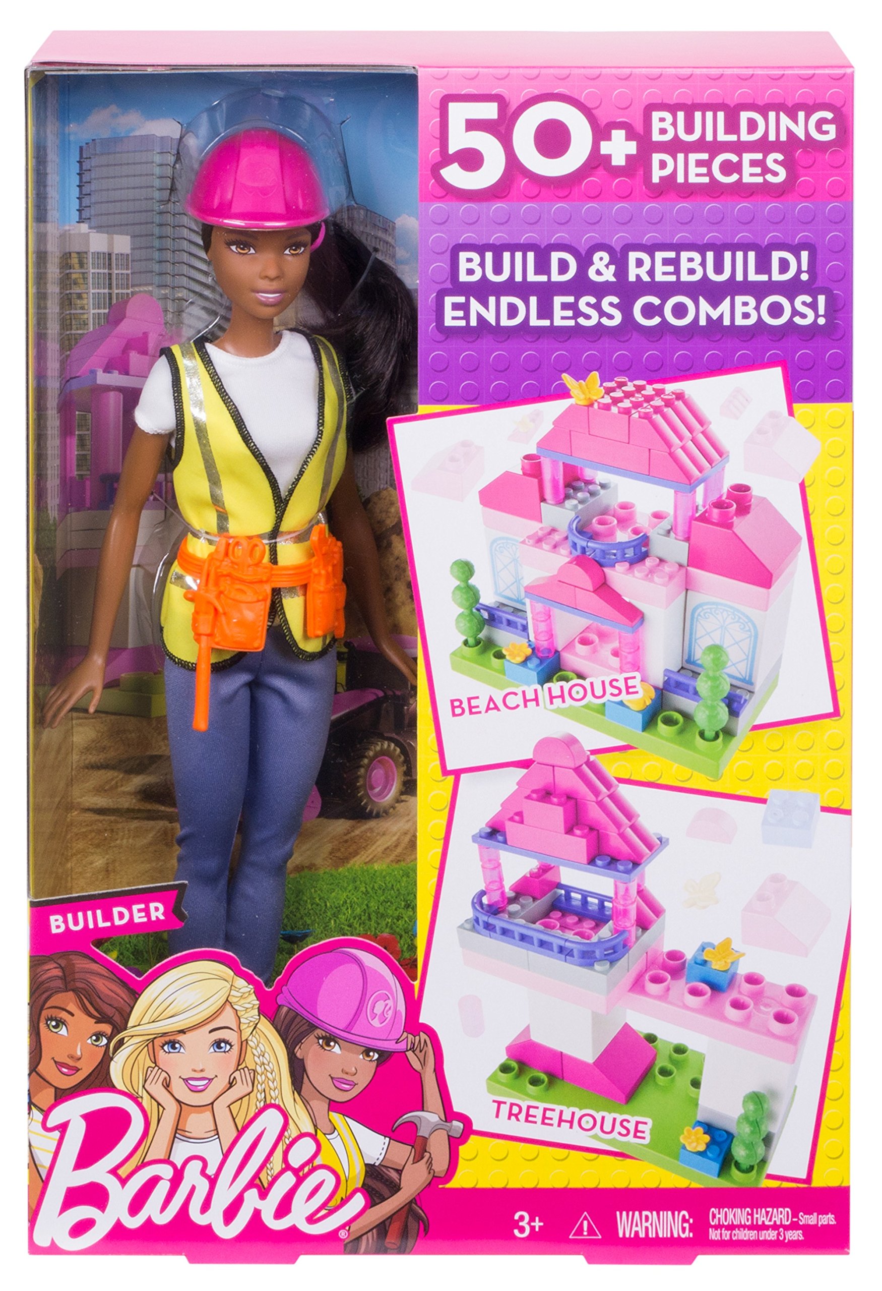Playset Barbie Builder Doll &amp; Playset Com Mais De 50 Mega Bloks