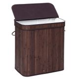 Cesto De Roupa Suja Songmics Bamboo Com Tampa 100l Brown Ulcb063k02