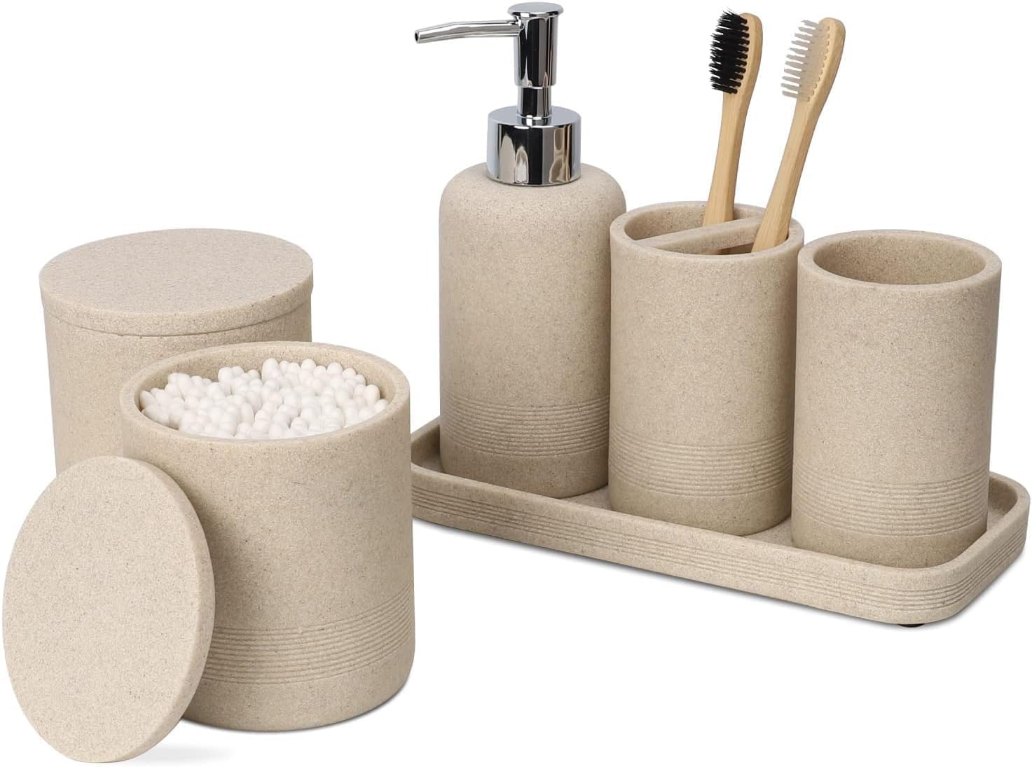 Conjunto De Acessórios De Banheiro Zccz Beige 6 Unidades - Carrefour