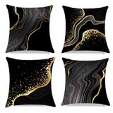 Capas De Almofada Tlitdr Pretas E Douradas 45x45cm, Conjunto De 4