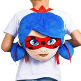Mochila Escolar De Pelúcia P.m.i. Miraculous Ladybug 30cm Colecionável