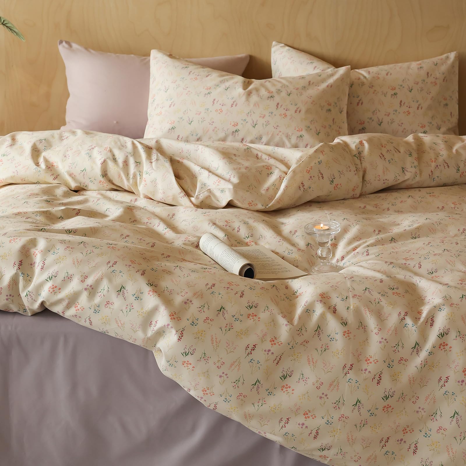 Capa De Edredon Mkxi Multicolorida Floral 100% Algodão Queen