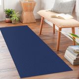 Tapete Runner Kozyfly Lavável 60x150cm Algodão Azul/azul Marinho Escuro