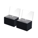 Caixa De Doação Em Acrílico Kyodoled Com Suporte Para Fechadura E Letreiro 15,5 X 10,88 X 9,64 Cm