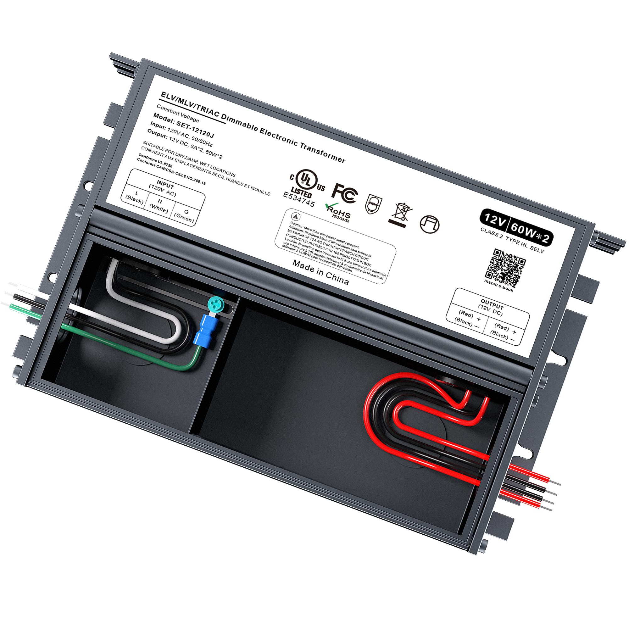 Driver De Led Inexaccessories 120w 12v Regulável Para Lutron E Leviton