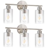 Luminárias De Banheiro Seable Brushed Nickel, Pacote Com 2 Luzes