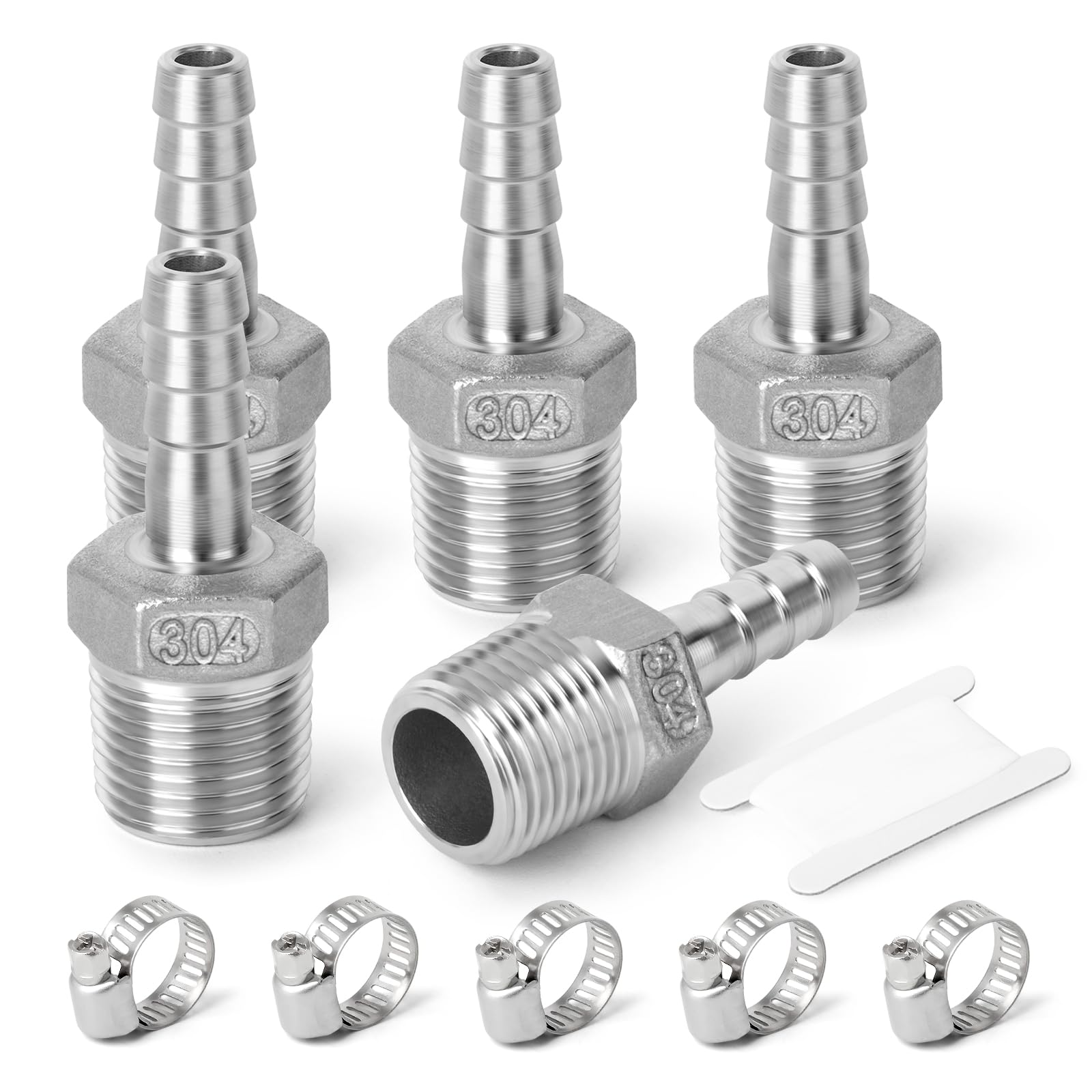 Conexão De Mangueira Farpada Taisher 304 Em Aço Inoxidável 3/4 X 1