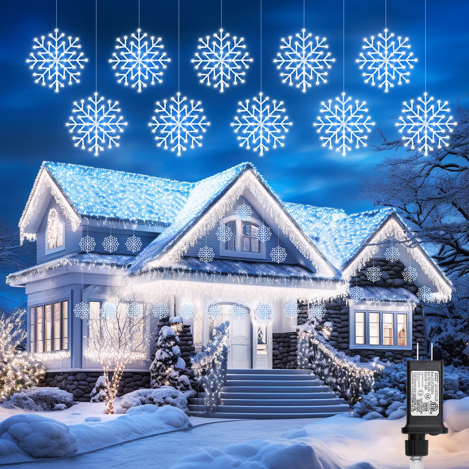 Luzes De Floco De Neve De Natal Brightown 23,6 Pés 10 Gotas 480 Led