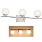 Luminárias De Banheiro Yhtlaeh 3 Luzes De Níquel Escovado