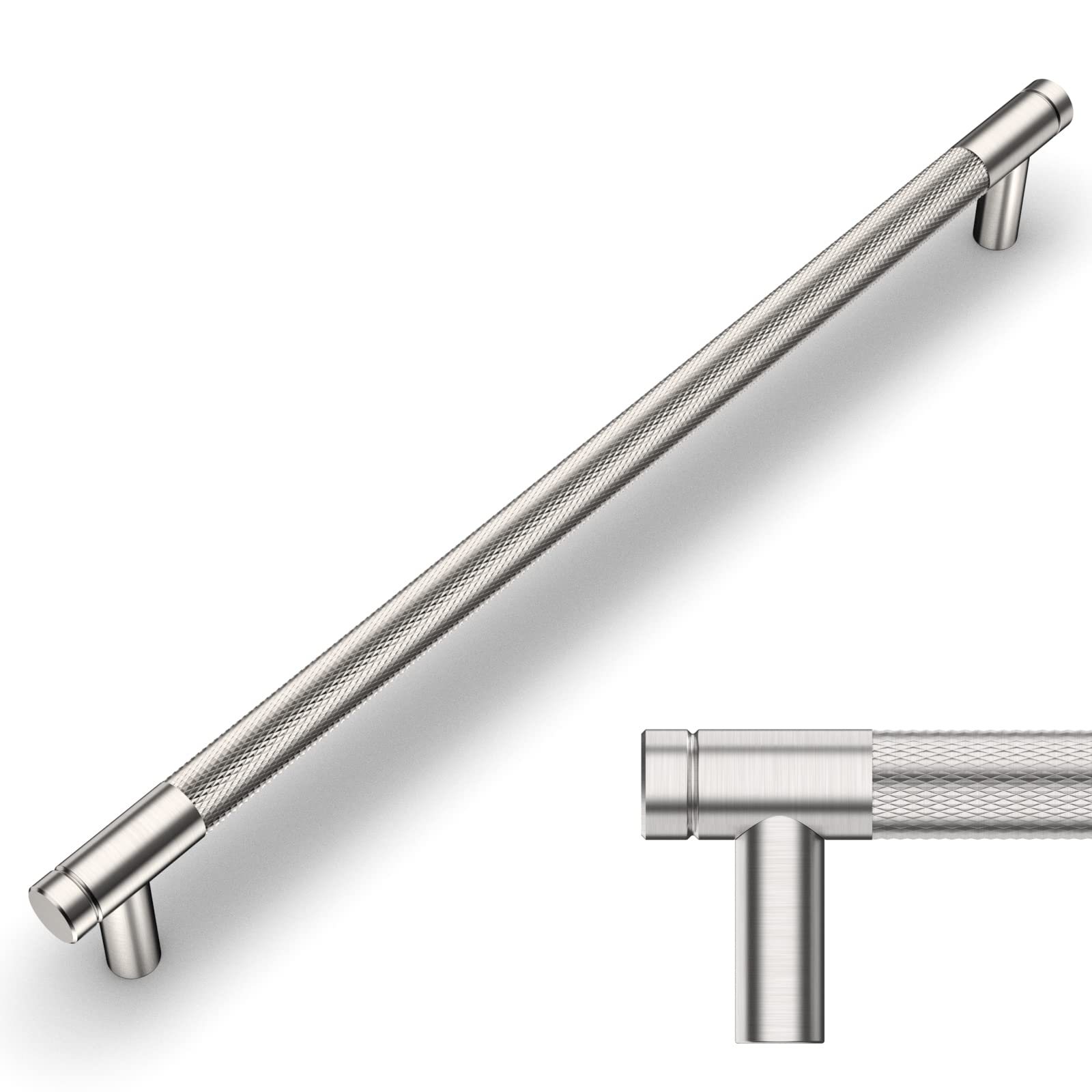 Armário Pulls Amerdeco, Estriado Em Níquel Acetinado Escovado, Pacote Com 10