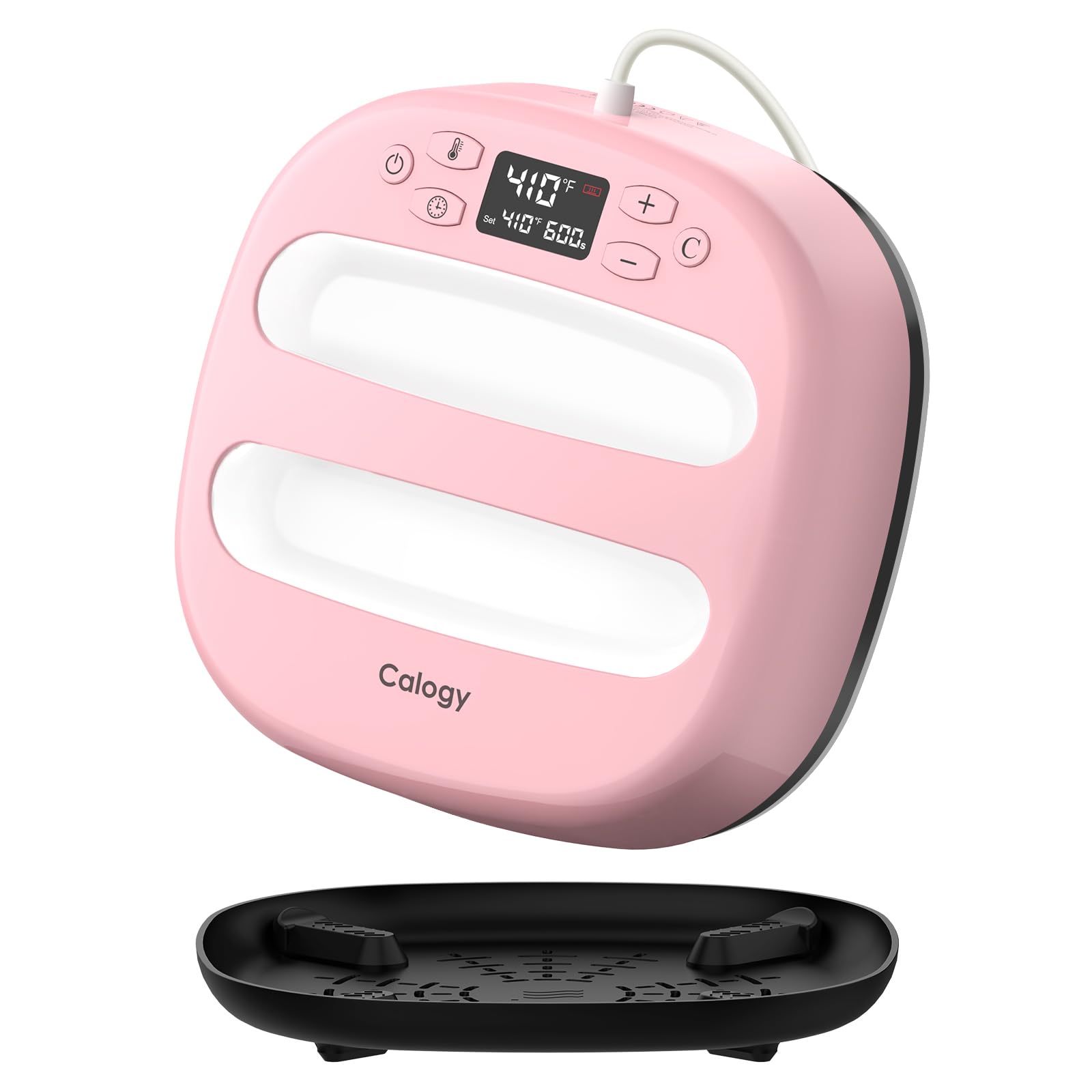 Máquina De Prensa Térmica Calogy Para Camisetas 26x26 Cm Rosa Branca