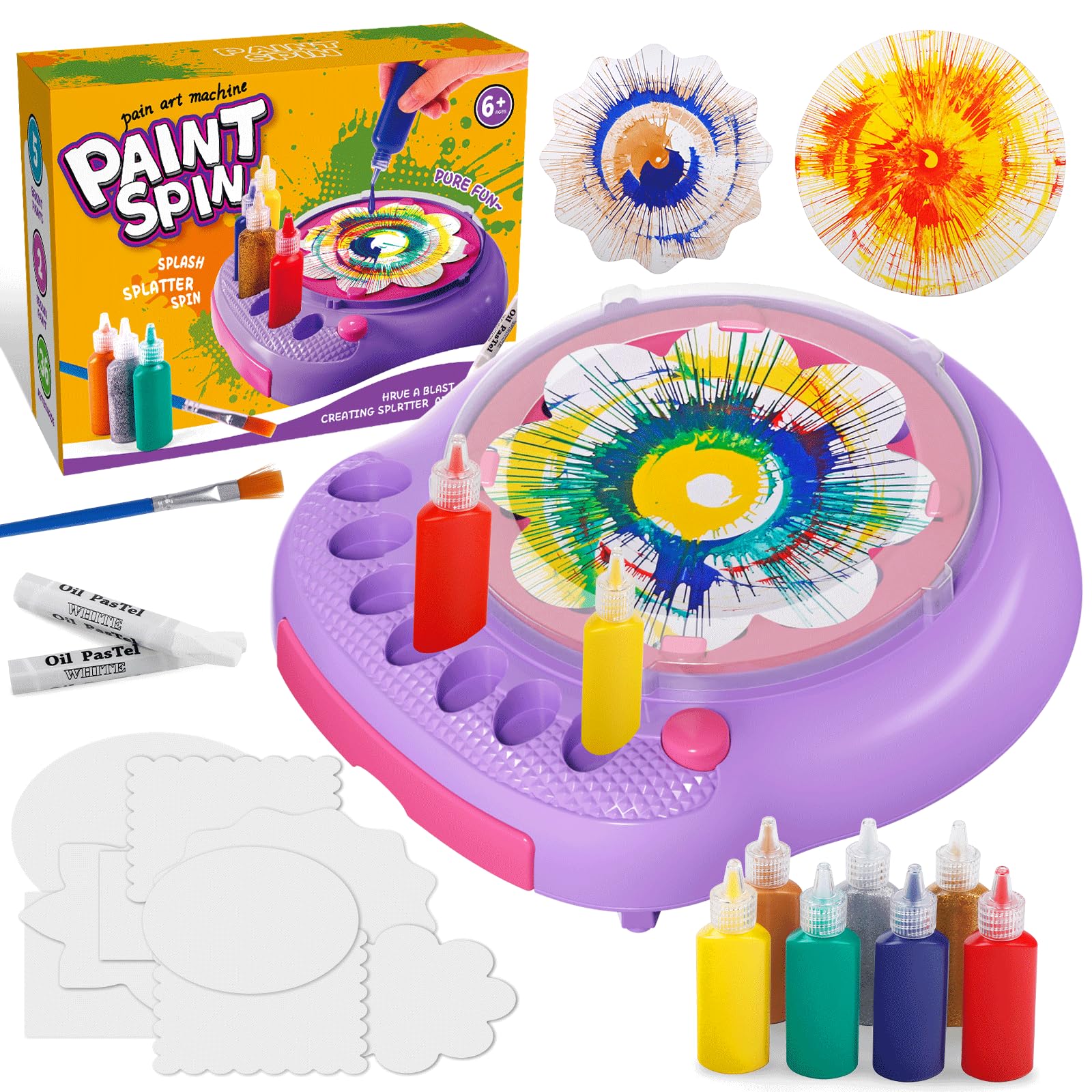 Kit De Máquina Paint Spin Art Hewaurorion Para Crianças De 6 A 9 Anos