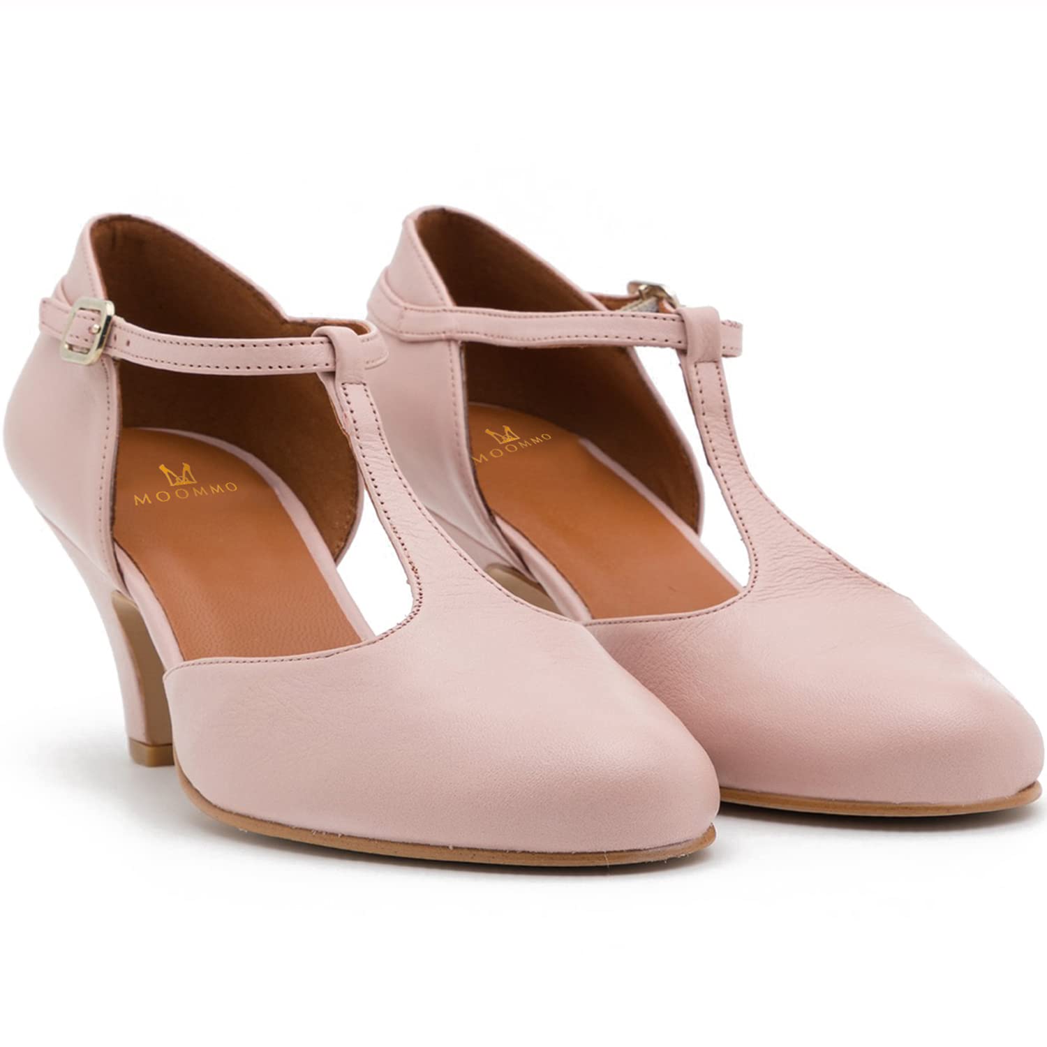 Sapatos Moommo Pink Mary Jane Pumps Femininos De Salto Baixo Tamanho 9,5