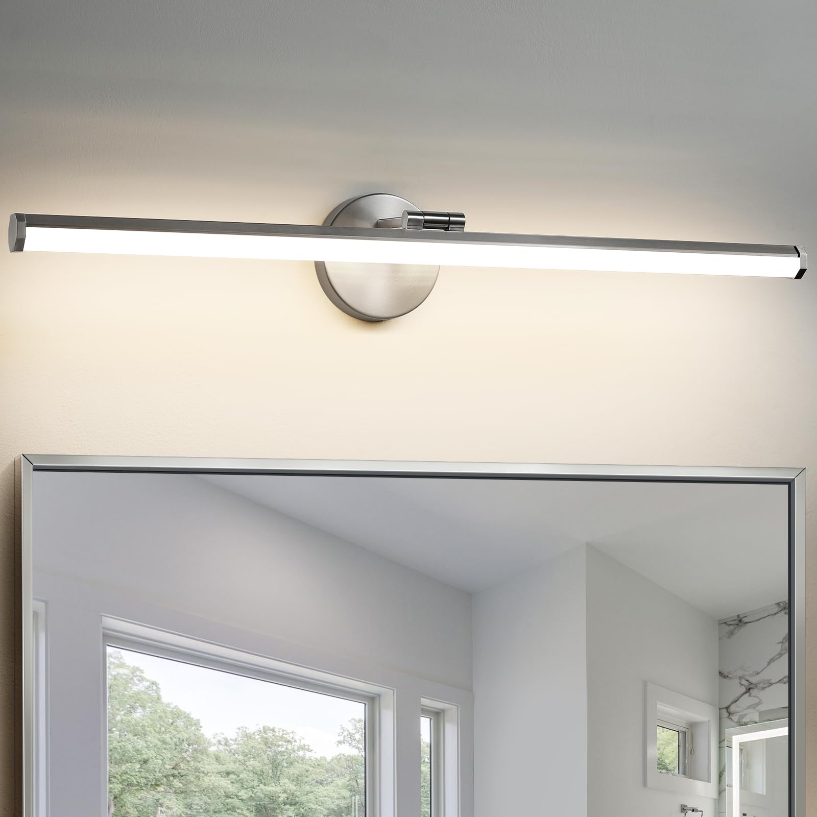 Luminária De Banheiro Kaisite Brushed Nickel Led 24w 30cm