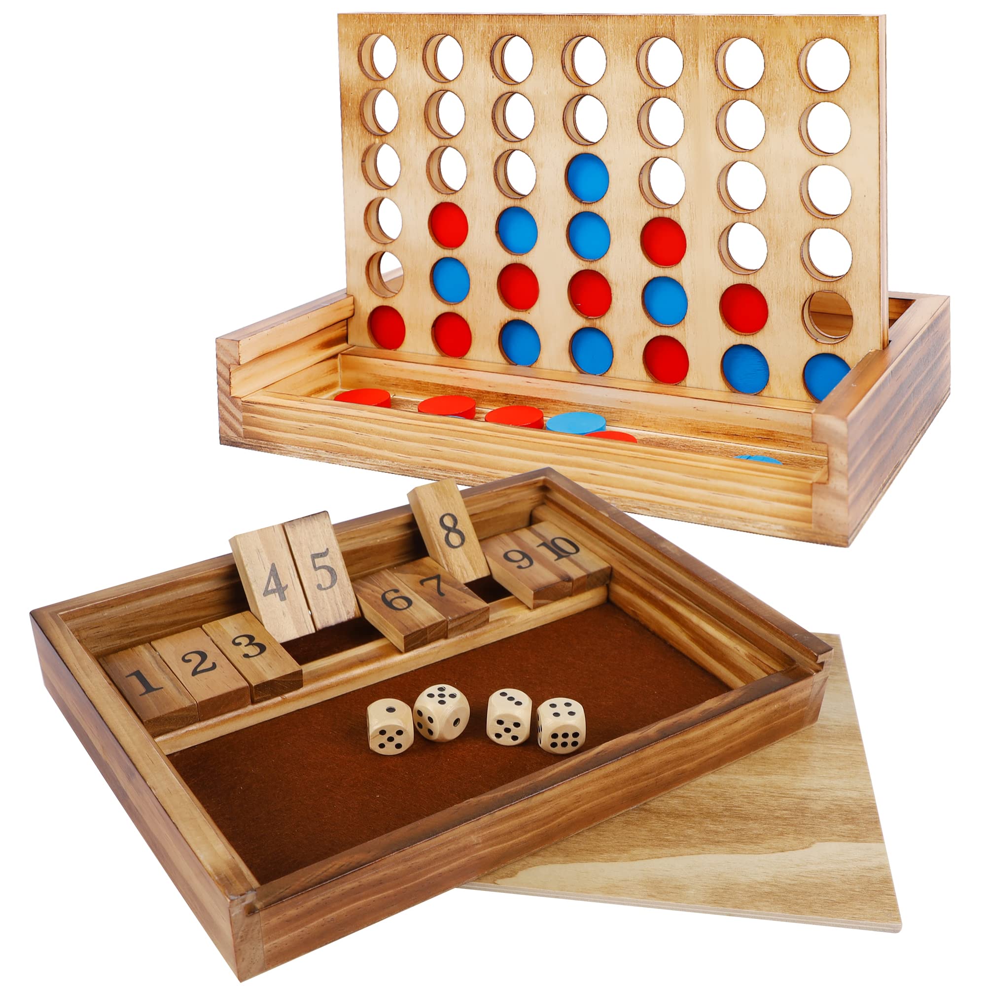 Conjunto De Jogos De Tabuleiro Glintoper Shut The Box E 4 In A Row Tables