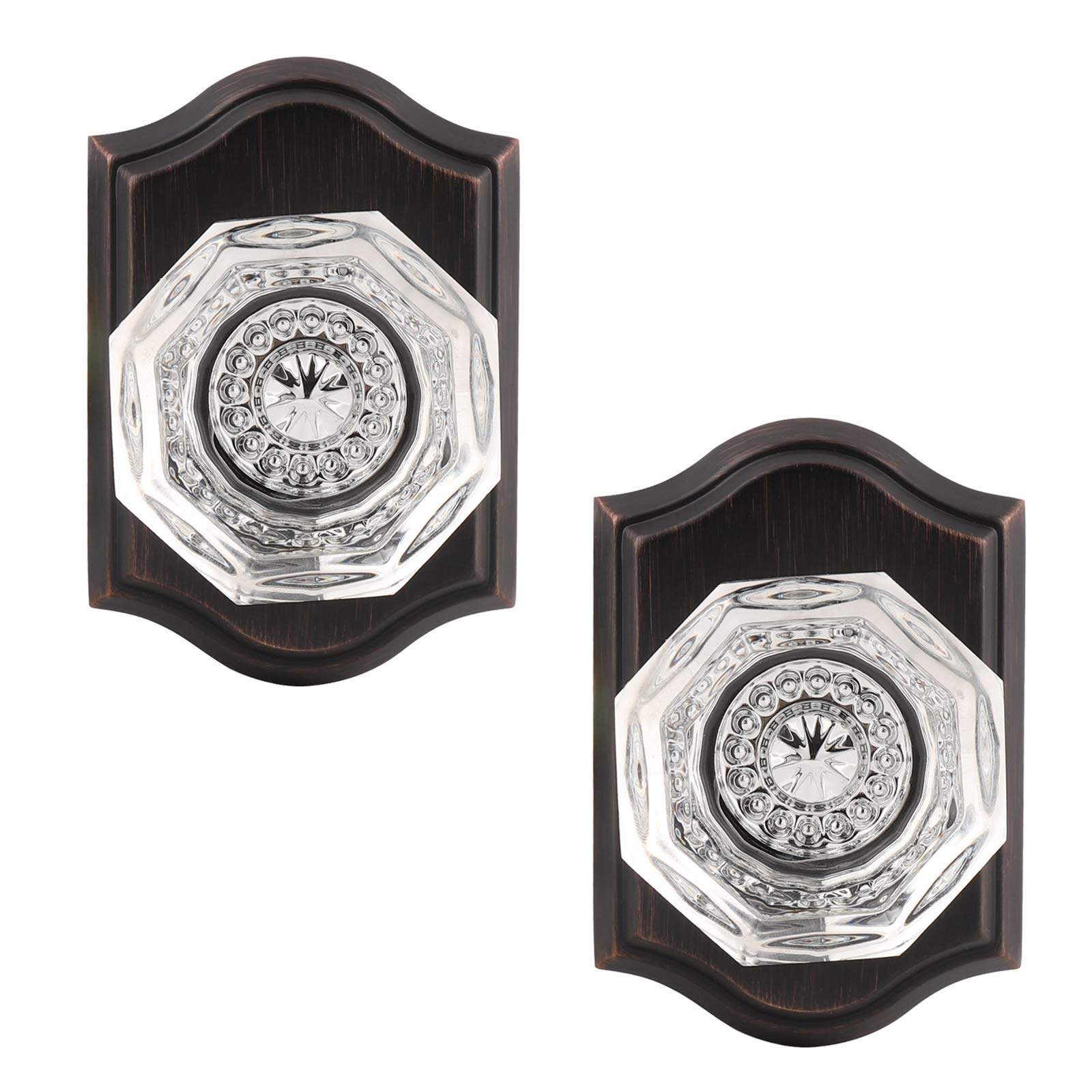 Pacote Com 2 Maçanetas De Cristal Octogonal Dummy Hardware Gobrico