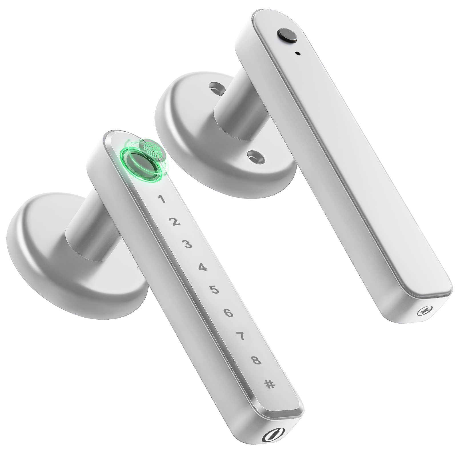 Fechadura De Porta Com Impressão Digital Ironzon Door Knob Keyless Entry Silver