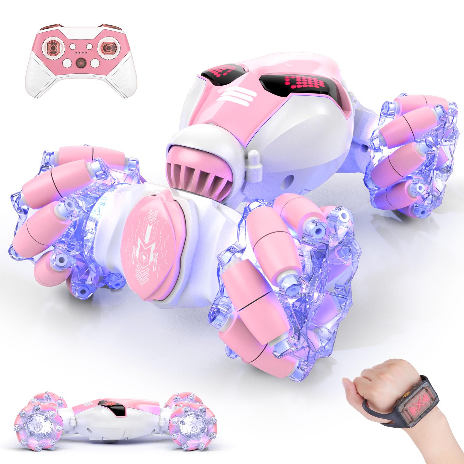 Rc Stunt Car Powerextra Gesture Sensing 4wd Para Meninas De 8 Anos Ou Mais Rosa