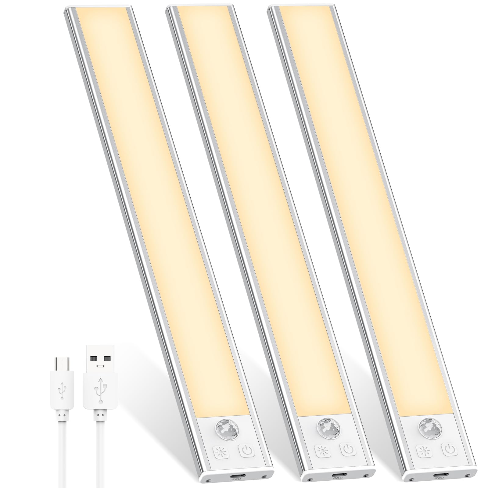 Under Cabinet Lights Dealgadgets, Pacote Com 3, 52 Led, Branco Quente