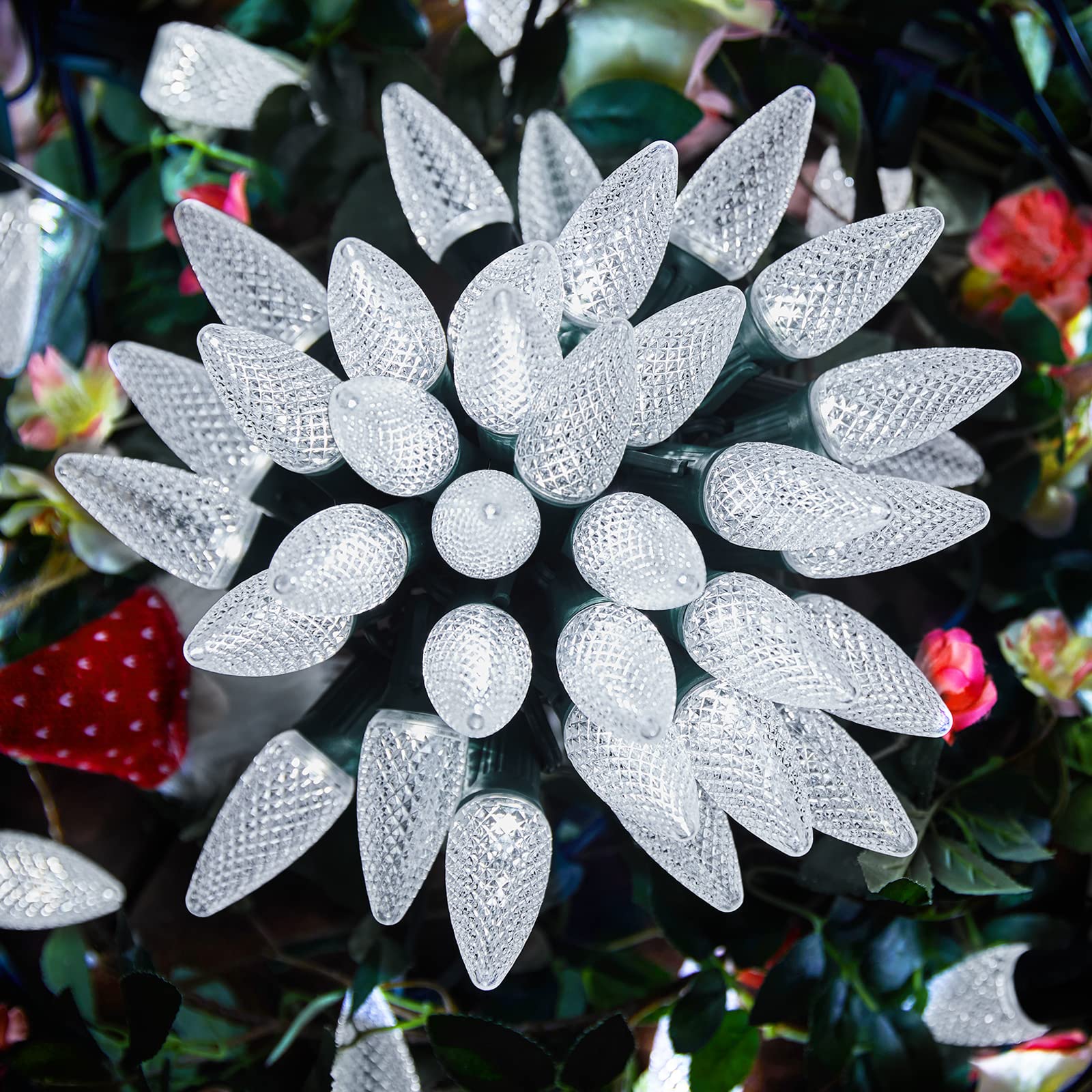 Luzes De Corda De Natal Brightown C9 Led 15m Branco Puro