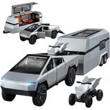 Caminhão De Brinquedo Erock Pickup Trailer Rv Metal Fundido Sob Pressão Com Luz De Som