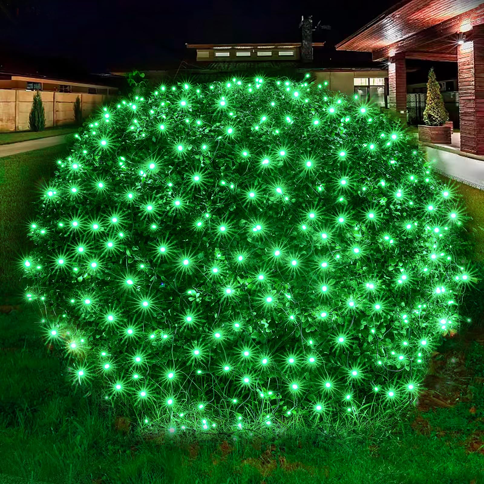 Luzes De Rede De Natal Dirnun 160led 1,5 M X 2 M Verdes Impermeáveis