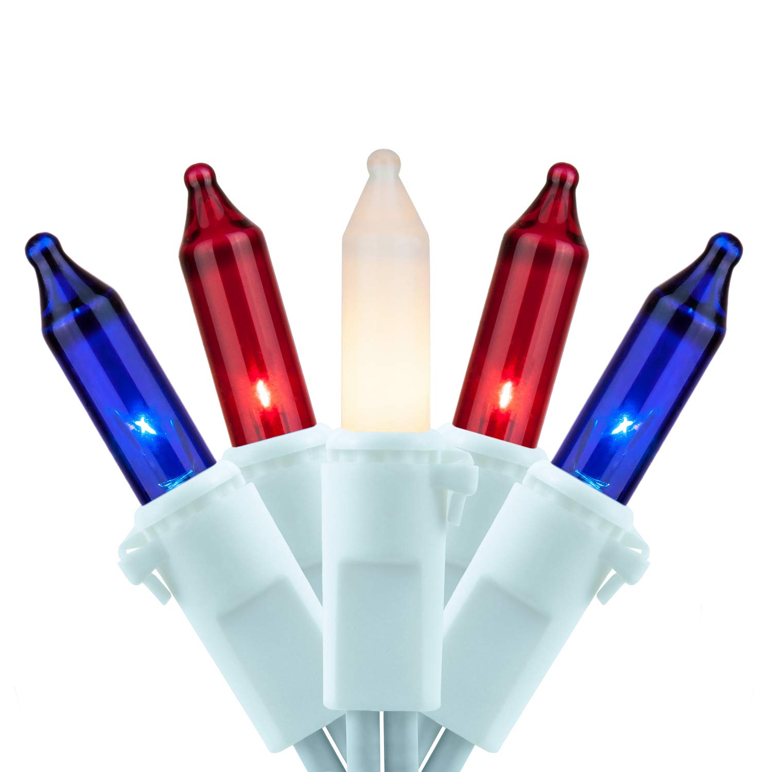 Luzes De Natal Yuletime 200 Vermelhas, Brancas, Azuis, 33 Pés, 100 Unidades