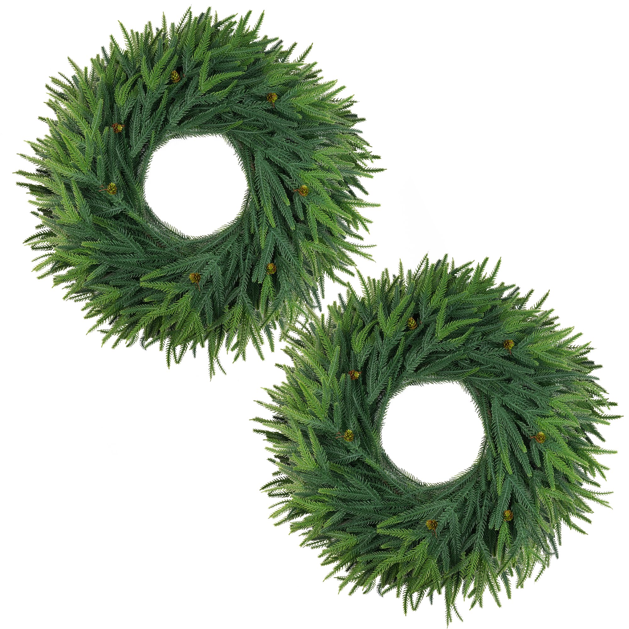 Coroa De Natal Sevenlove Norfolk Pine 60 Cm, Pacote Com 2