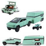 Caminhão De Brinquedo Erock Pickup Trailer Rv Metal Fundido Sob Pressão Com Luz Sonora