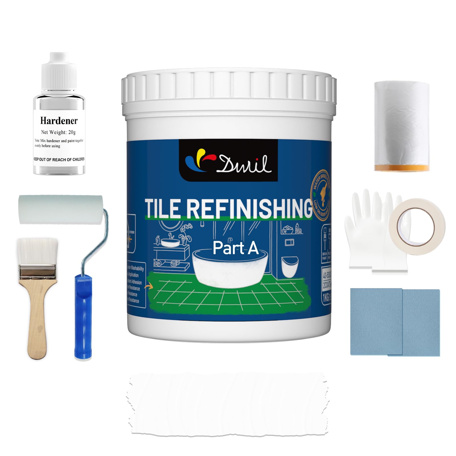 Kit De Retoque De Banheiras E Azulejos Dwil Tub Paint White 1kg